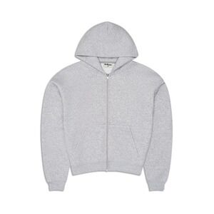 Lucid Blanks Full Zip Hoodie LARGE Heather Gray 350 GSM 100% Cotton NEW